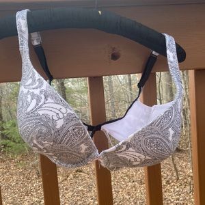 Cacique paisley cotton plunge bra